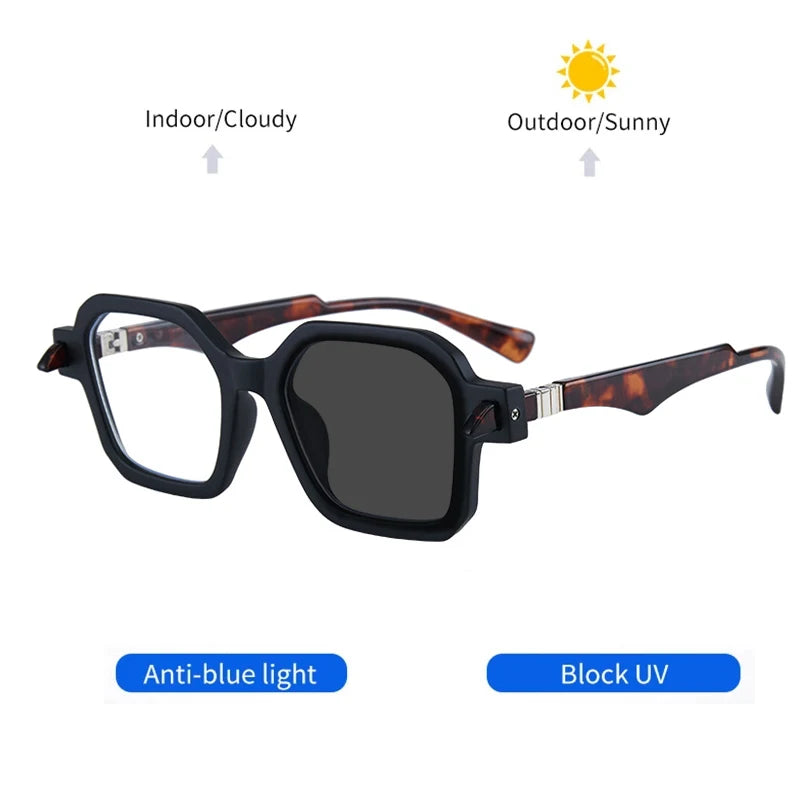 Kocolior Unisex Full Rim Oversized Square Acetate Hyperopic Reading Glasses 5571 Reading Glasses Kocolior