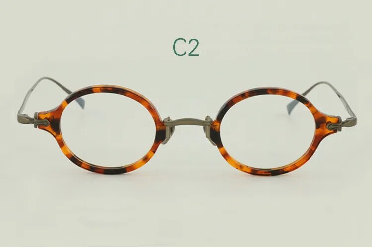 Yujo Unisex Full Rim Small Oval Acetate Titanium Eyeglasses Or Sunglasses 3740 Full Rim Yujo C2 China 