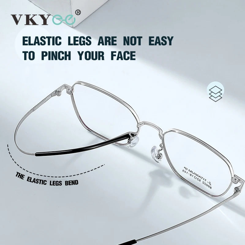 Vicky Unisex Semi Rim Polygon Titanium Alloy Reading Glasses V89022 Reading Glasses Vicky