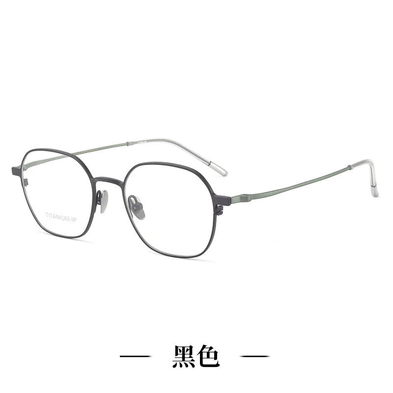 Reven Jate Women's Full Rim Polygon Round Titanium Eyeglasses 8156