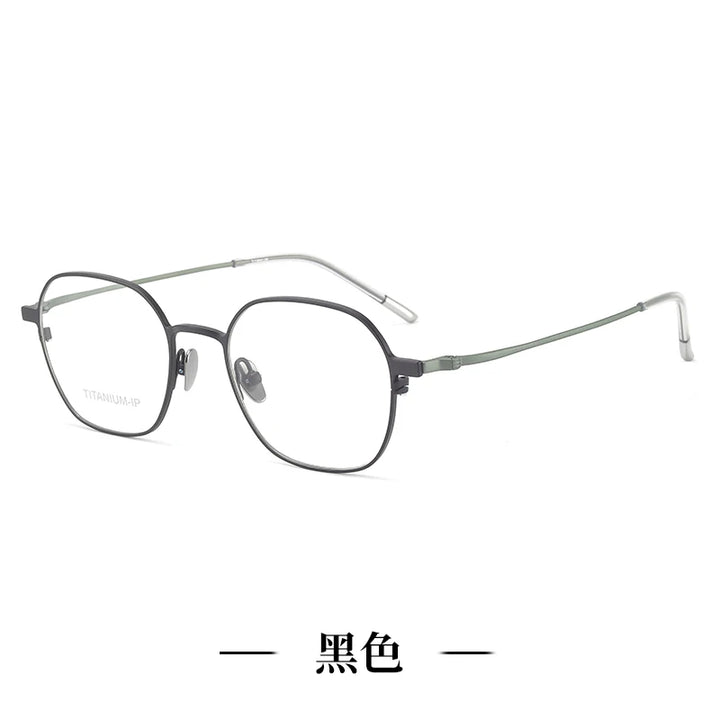 Reven Jate Women's Full Rim Polygon Round Titanium Eyeglasses 8156