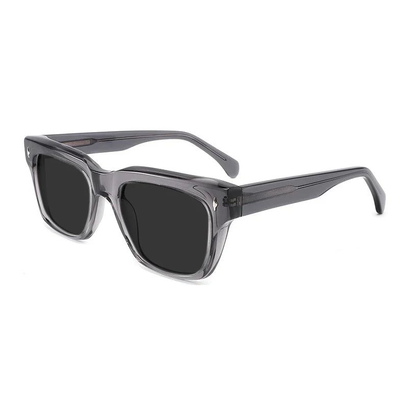 Gatenac Unisex Full Rim Square Polarized Acetate Sunglasses Mo15 Sunglasses Gatenac Gray Gray