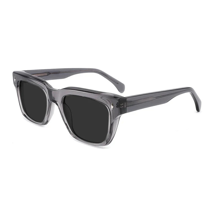 Gatenac Unisex Full Rim Square Polarized Acetate Sunglasses Mo15 Sunglasses Gatenac Gray Gray