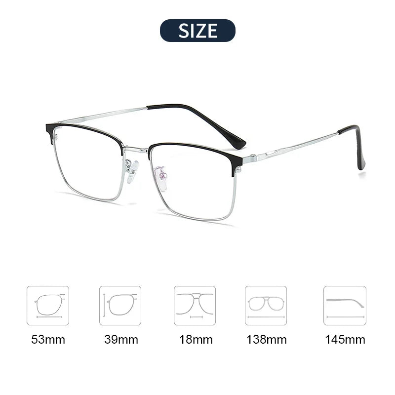 Gmei Women's Full Rim Square Titanium-Alloy Eyeglasses 53125