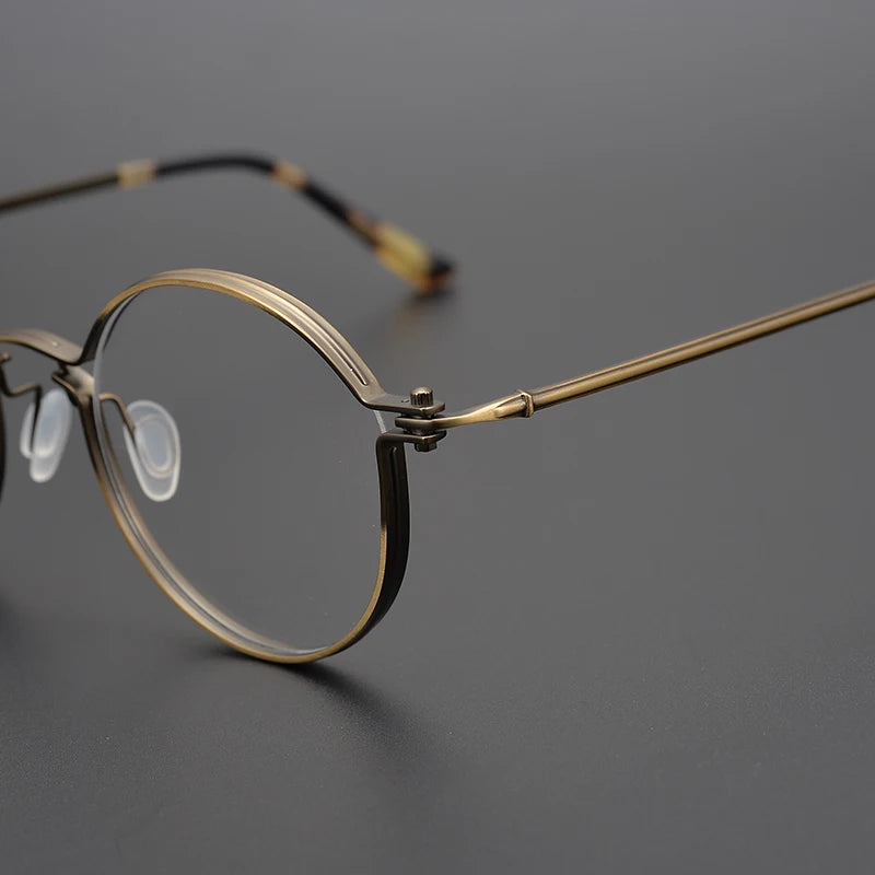 Black Mask Unisex Full Rim Round Titanium Acetate Eyeglasses Tv002 Full Rim Black Mask