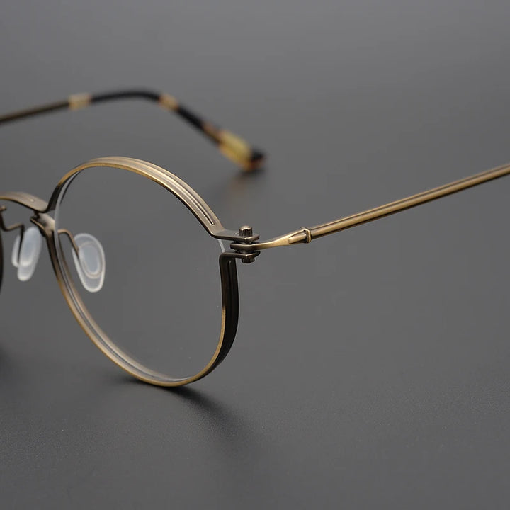 Black Mask Unisex Full Rim Round Titanium Acetate Eyeglasses Tv002 Full Rim Black Mask