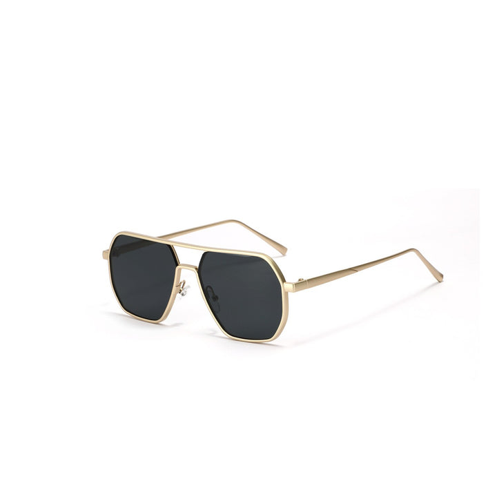 CCspace Unisex Full Rim Polygon Square Tr 90 Alloy 56281 Sunglasses CCspace Sunglasses GoldGrey