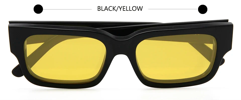 Esnbie Unisex Full Rim Square Thick Acetate Sunglasses 230121