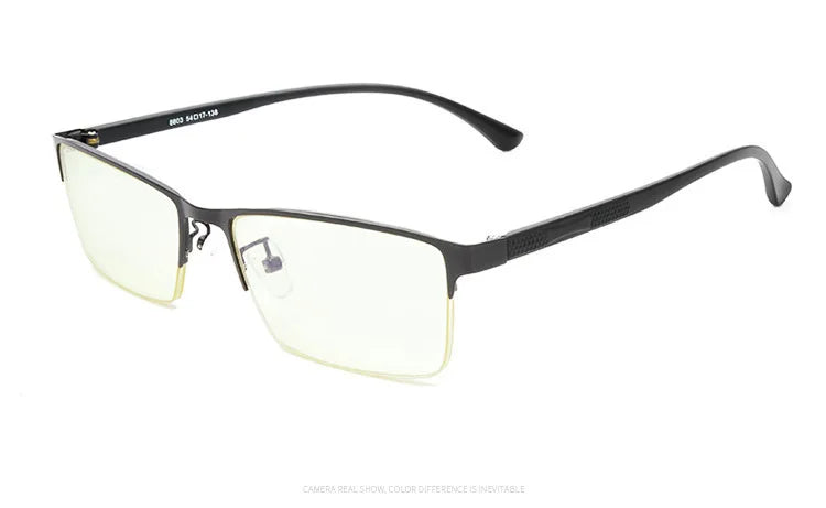 Brightzone Unisex Semi Rim Square Alloy Eyeglasses 48803 Semi Rim Brightzone Black C1