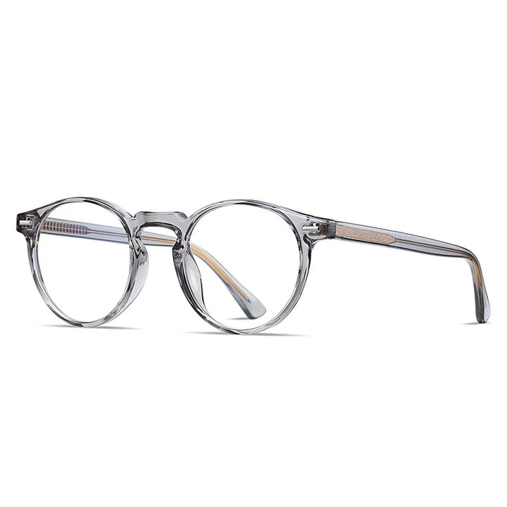 Kocolior Unisex Full Rim Round Tr 90 Acetate Hyperopic Reading Glasses 2083 Reading Glasses Kocolior Gray 0