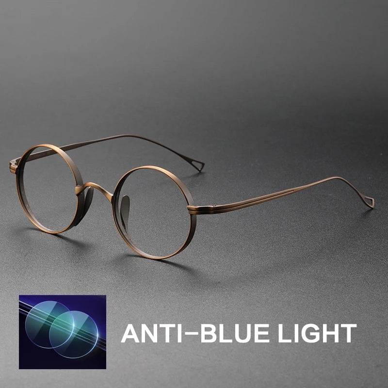 Gatenac Women's Full Rim Round Titanium Reading Glasses Gxyj10518