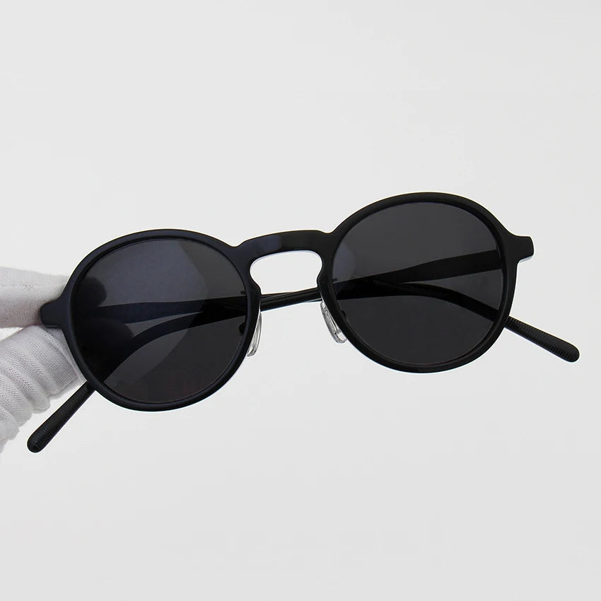 Black Mask Unisex Full Rim Acetate Oval Polarized Sunglasses Full Rim Black Mask Black-Gray Black