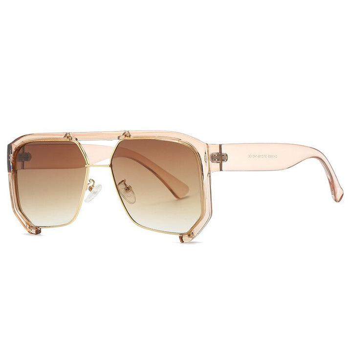 CCspace Unisex Semi Rim Square Tr 90 UV400 Sunglasses 56217 Sunglasses CCspace Sunglasses C4Tea