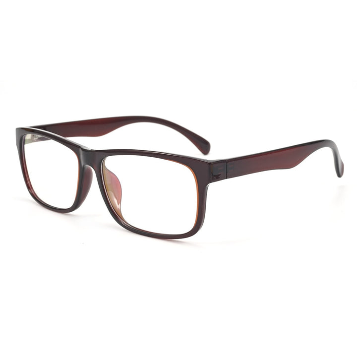 Cubojue Unisex Full Rim Square Tr 90 Titanium Myopic Reading Glasses 003m Reading Glasses Cubojue no function lens 0 Auburn