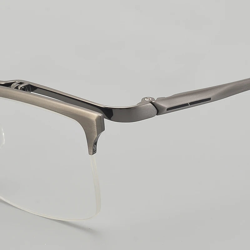Muzz Men's Semi Rim Square Flip Up Titanium Eyeglasses 6152 Semi Rim Muzz