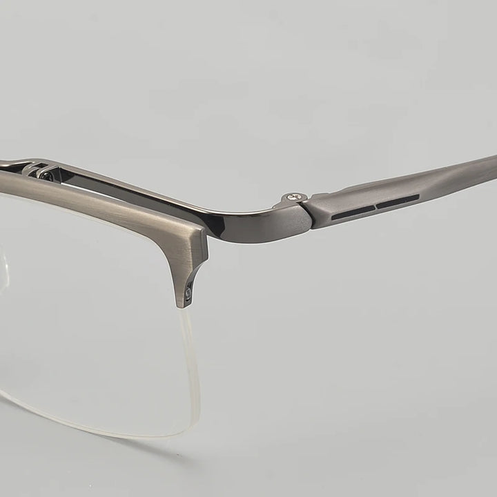 Muzz Men's Semi Rim Square Flip Up Titanium Eyeglasses 6152 Semi Rim Muzz