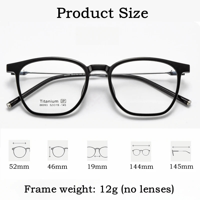 Yimaruili Unisex Full Rim Square Tr 90 Titanium Alloy Eyeglasses 66093