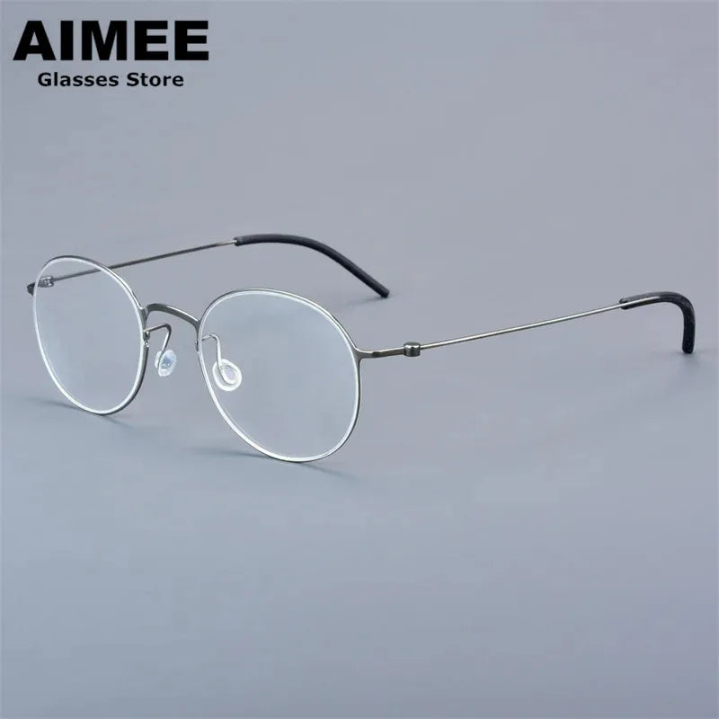 Aimee Women's Full Rim Oval Round Screwless Titanium Eyeglasses 75504