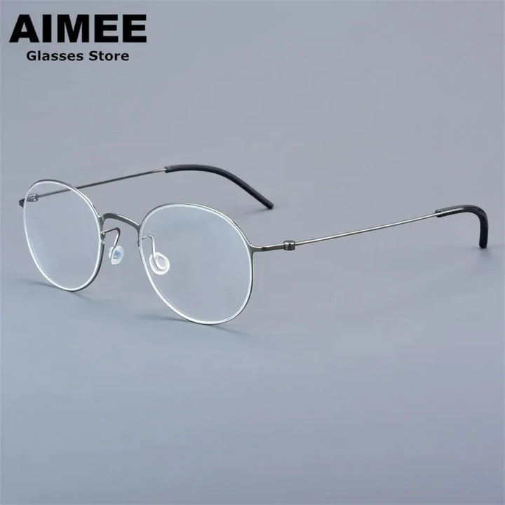 Aimee Women's Full Rim Oval Round Screwless Titanium Eyeglasses 75504