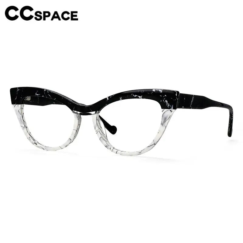 CCspace Unisex Full Rim Cat Eye Acetate Eyeglasses 57008 Full Rim CCspace