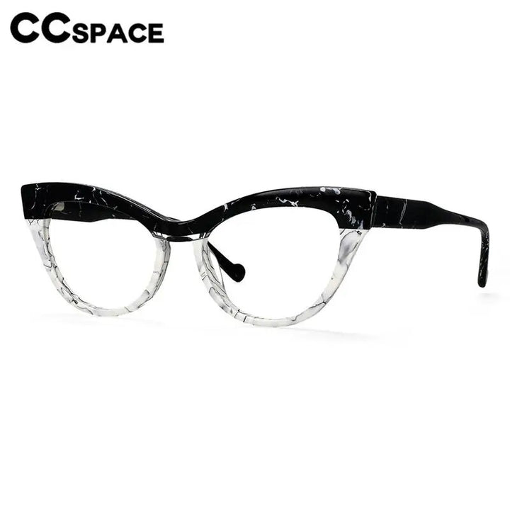 CCspace Unisex Full Rim Cat Eye Acetate Eyeglasses 57008 Full Rim CCspace