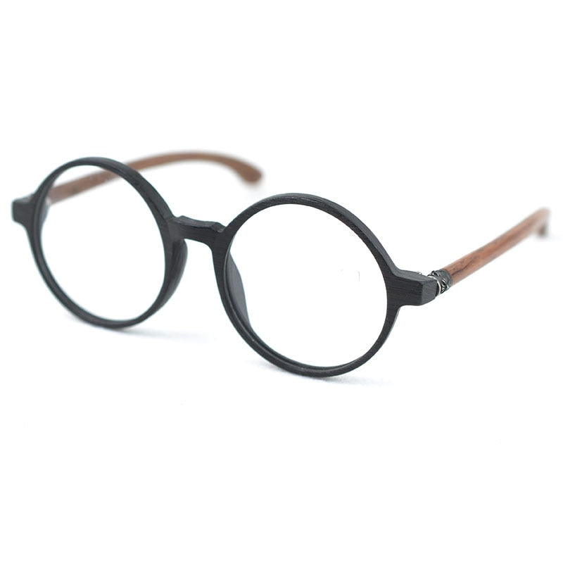 Hdcrafter Unisex Full Rim Round Wood Eyeglasses Ft3590 Full Rim Hdcrafter Eyeglasses