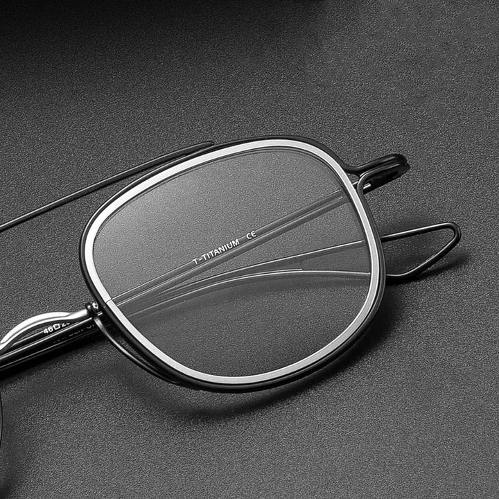Kocolior Unisex Full Rim Square Double Bridge Titanium Eyeglasses 3185 Full Rim Kocolior