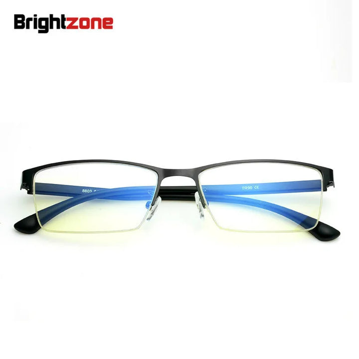 Brightzone Unisex Semi Rim Square Alloy Eyeglasses 48803 Semi Rim Brightzone