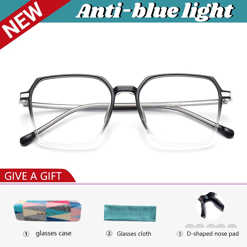 Vicky Women's Full Rim Polygon Square Tr 90 Alloy Reading Glasses 630461