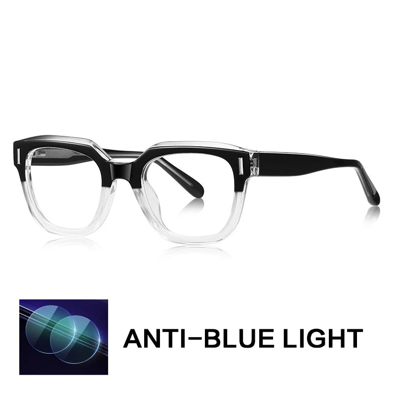 Gatenac Unisex Full Rim Polygon Tr90 Titanium Reading Glasses Gxyj9009