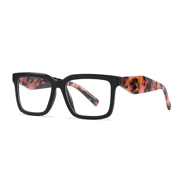 CCspace Unisex Full Rim Square Tr 90 Eyeglasses 56311 Full Rim CCspace C2BlackLeopard