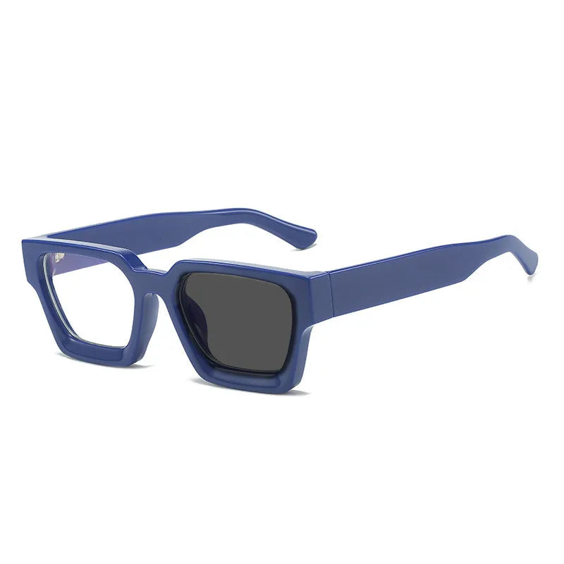 Kocolior Unisex Full Rim Square Acetate Hyperopic Reading Glasses 229402 Reading Glasses Kocolior Photochromic Blue 0 