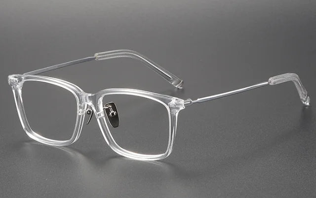Oveliness Women's Full Rim Square Acetate Titanium Eyeglasses 81485