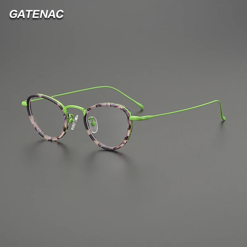 Gatenac Women's Full Rim Oval Cat Eye Titanium Acetate Eyeglasses G85896