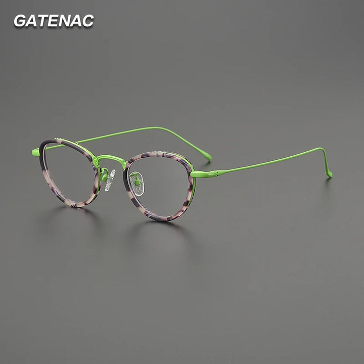 Gatenac Women's Full Rim Oval Cat Eye Titanium Acetate Eyeglasses G85896
