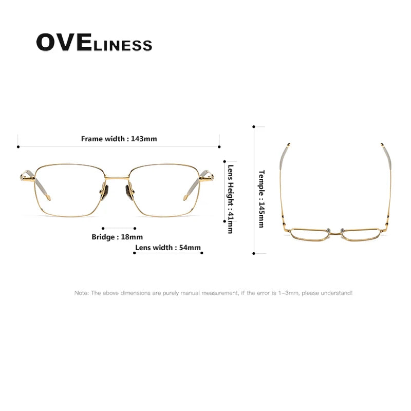 Oveliness Unisex Full Rim Square Titanium Eyeglasses 4118 Full Rim Oveliness