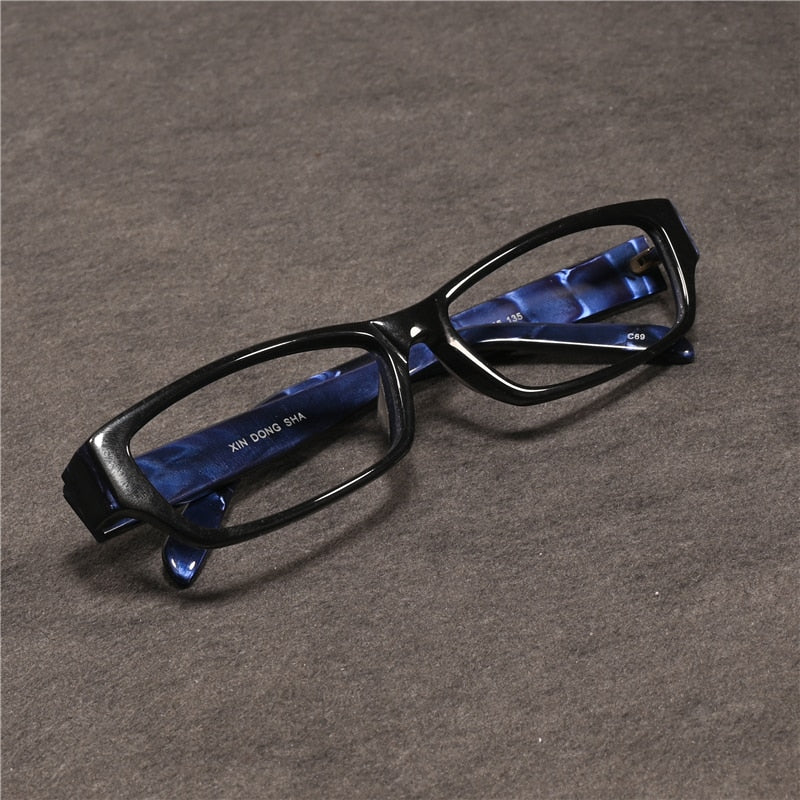 Cubojue Unisex Full Rim Square Tr 90 Titanium Presbyopic Reading Glasses 80027p Reading Glasses Cubojue anti blue light 0 black blue