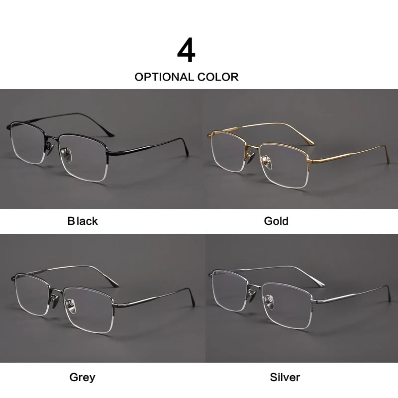 Muzz Unisex Semi Rim Square IP Titanium Eyeglasses 1907 Semi Rim Muzz