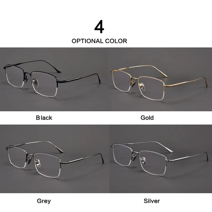 Muzz Unisex Semi Rim Square IP Titanium Eyeglasses 1907 Semi Rim Muzz