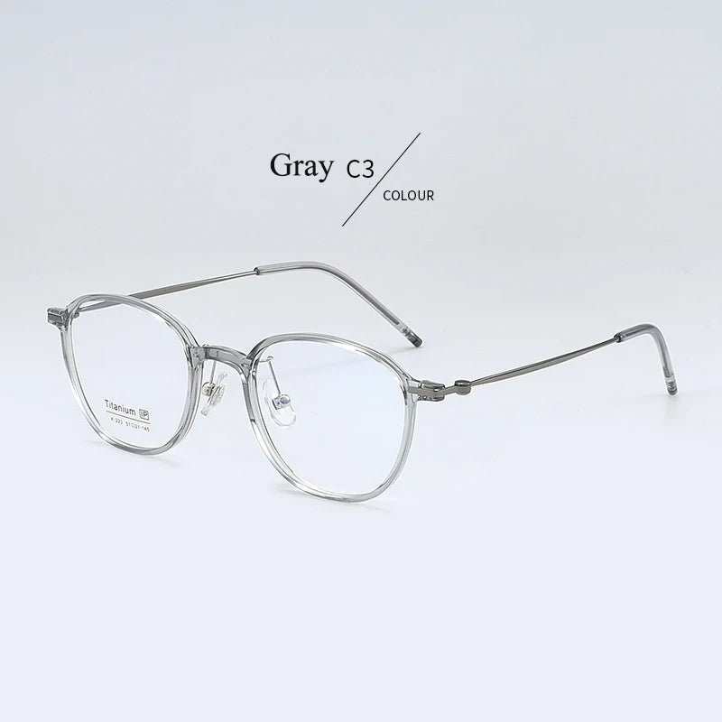 Bclear Women's Full Rim Oval Tr 90 Titanium Eyeglasses B220 Full Rim Bclear Gray  