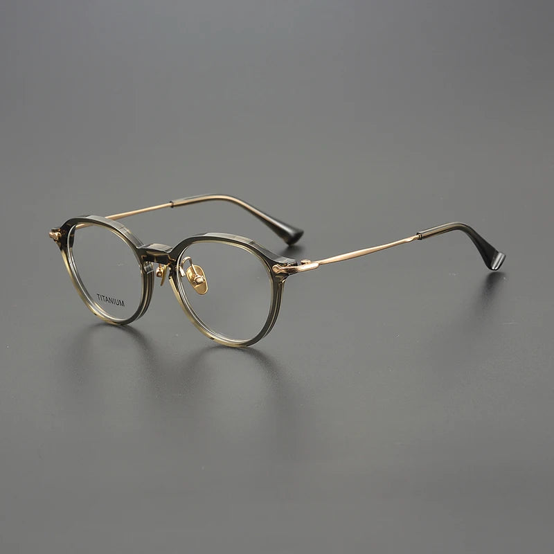 Nobler Unisex Full Rim Flat Top Acetate Titanium Eyeglasses M131 Full Rim Nobler C12