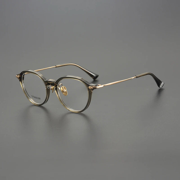 Nobler Unisex Full Rim Flat Top Acetate Titanium Eyeglasses M131 Full Rim Nobler C12