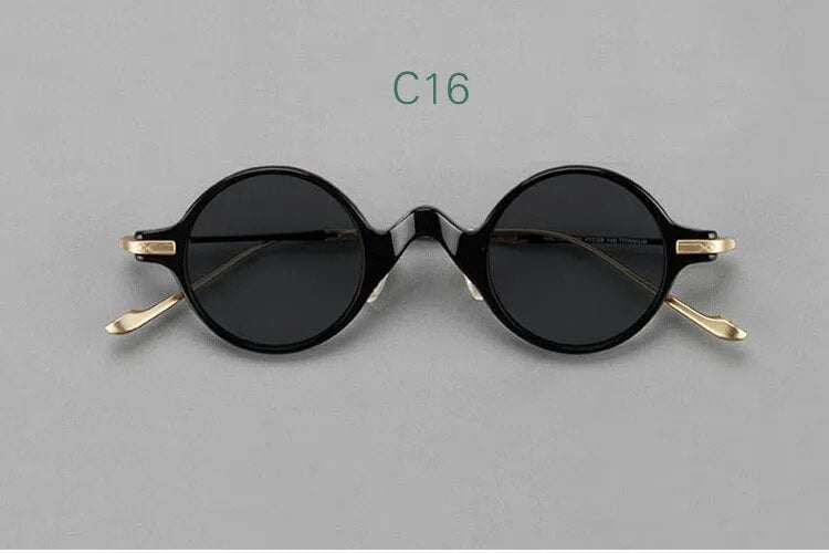 Yujo Unisex Full Rim Round Titanium Acetate Polarized Sunglasses 4128B Full Rim Yujo C16 China