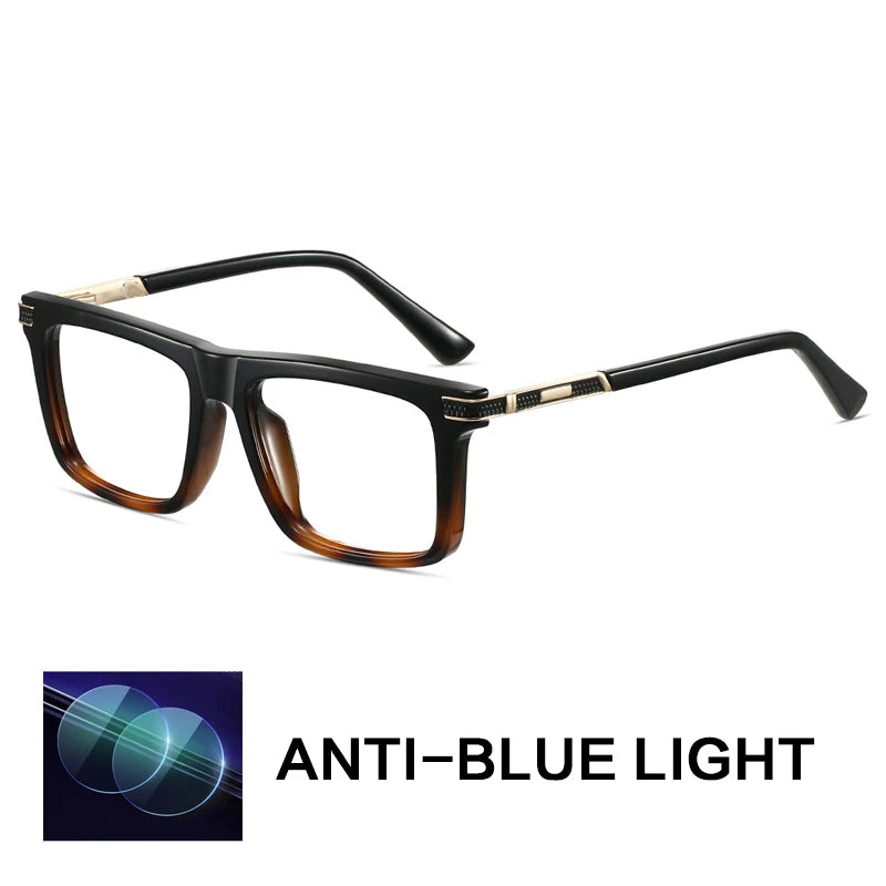 Gatenac Unisex Full Rim Square Tr 90 Titanium Reading Glasses Gxy84002