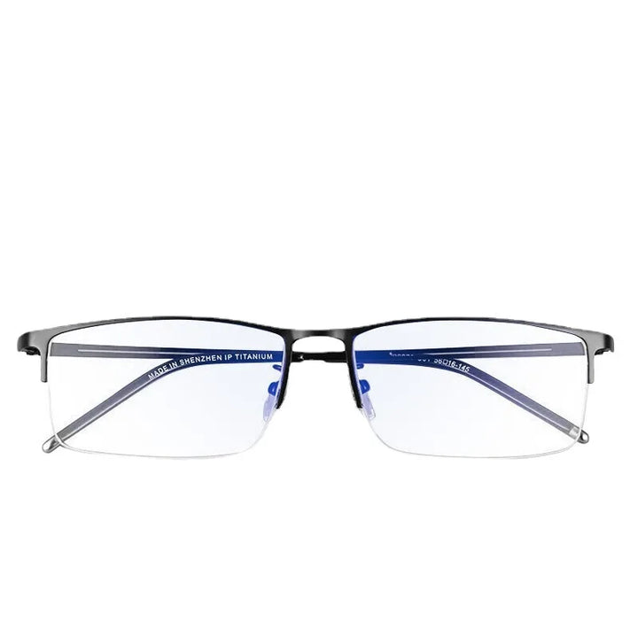 Reven Jate Men's Semi Rim Square Alloy Eyeglasses 990070 Semi Rim Reven Jate