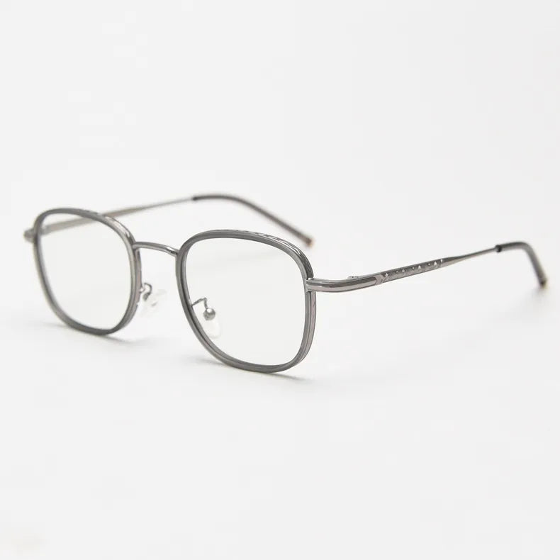 CCspace Unisex Full Rim Square Alloy Eyeglasses 56833 Full Rim CCspace C2Silver