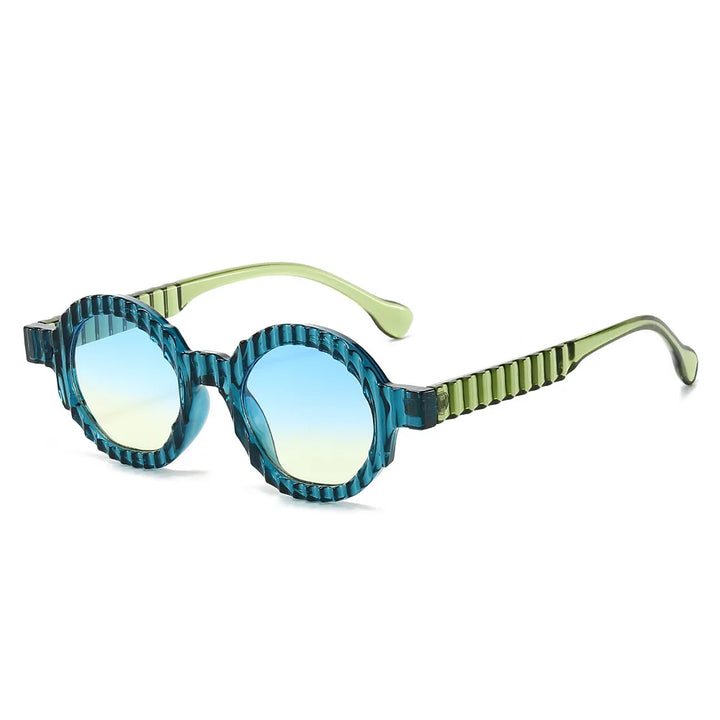 CCspace Women's Full Rim Round Polycarbonate UV400 Sunglasses 57504 Sunglasses CCSpace Blue