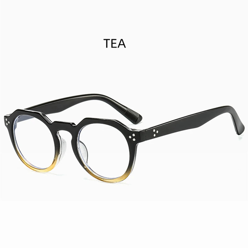 Kocolior Unisex Full Rim Round Acetate Reading Glasses 3395 Reading Glasses Kocolior Tea 0 