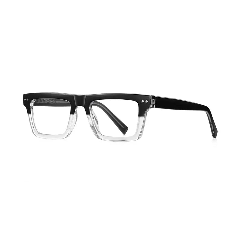 CCspace Unisex Full Rim Square Tr 90 Titanium Eyeglasses 57176 Full Rim CCspace C3BlackClear