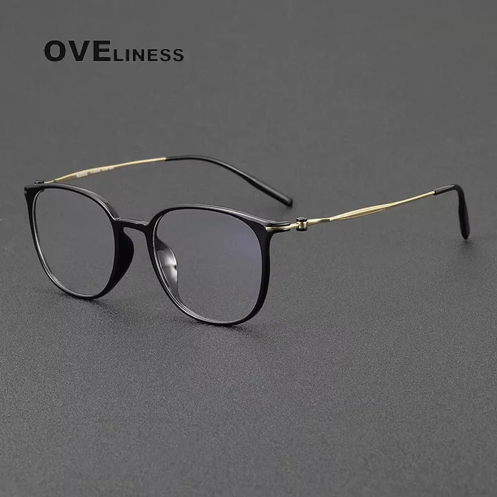 Oveliness Women's Full Rim Square Acetate Titanium Eyeglasses 28663